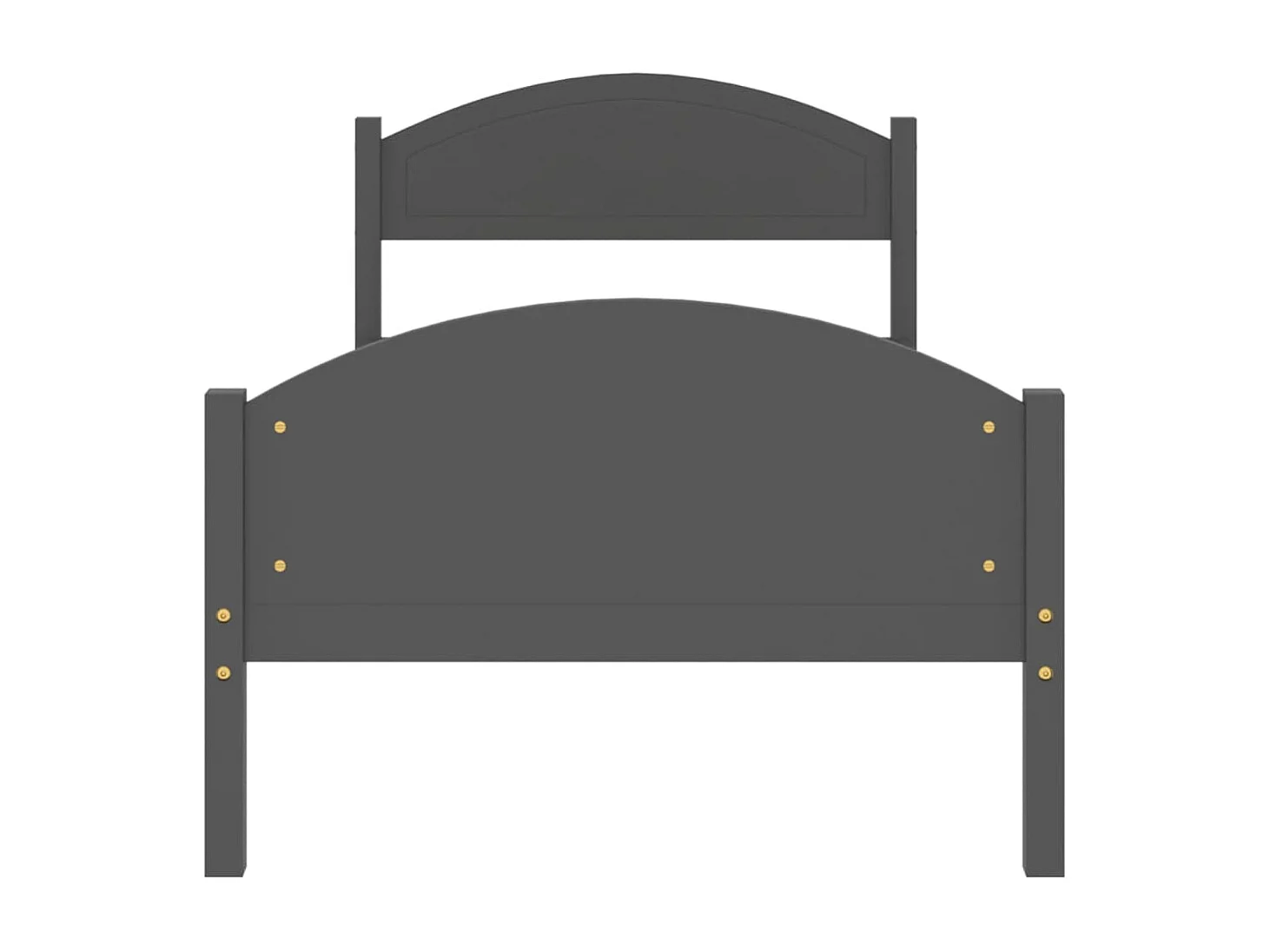 Estrutura de cama 100x200 cm pinho maciço cinzento-escuro