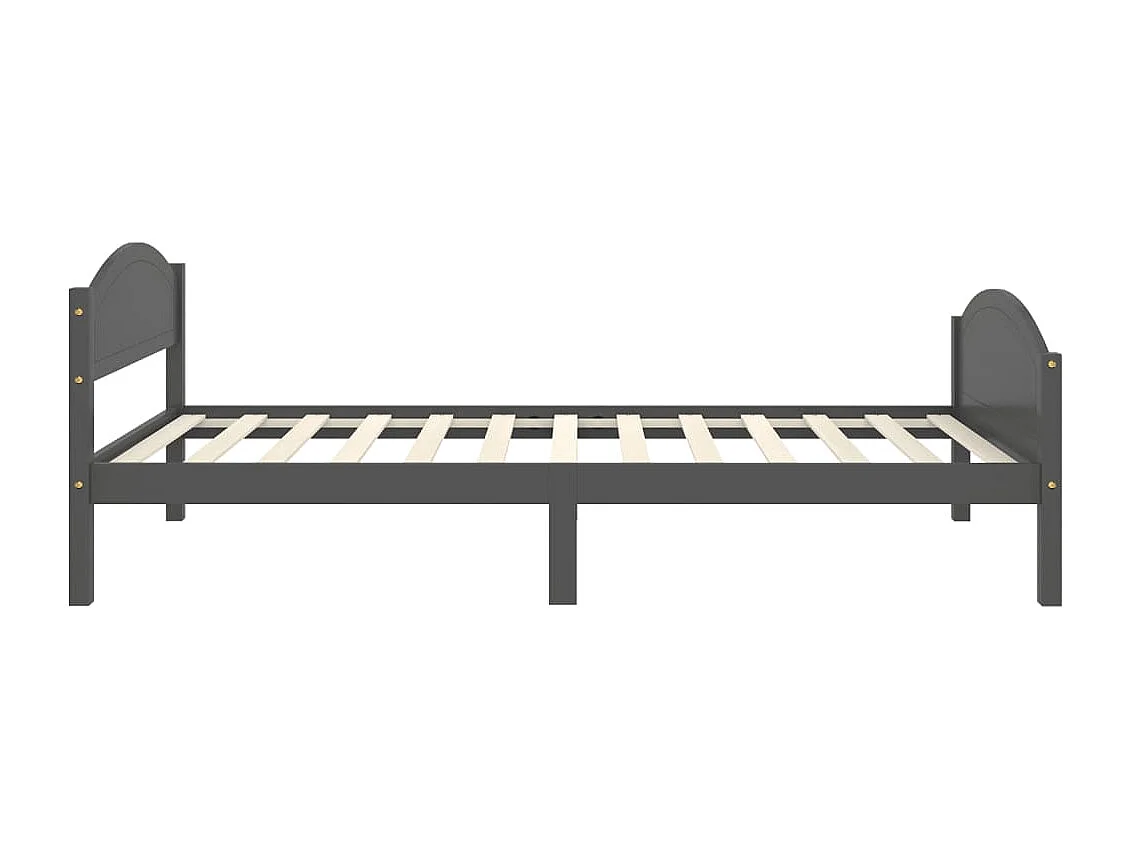 Estrutura de cama 100x200 cm pinho maciço cinzento-escuro