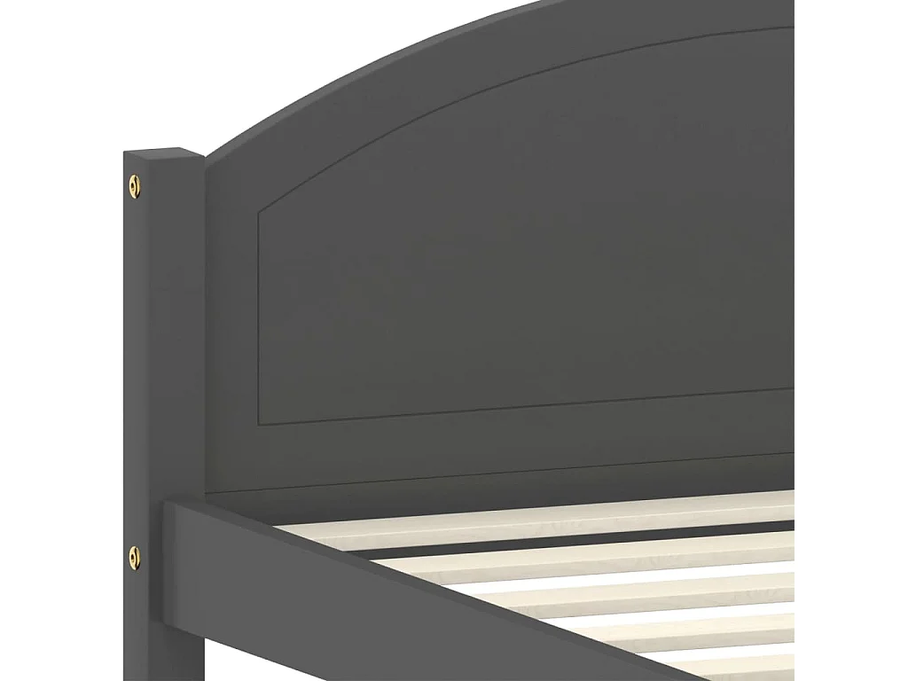 Estrutura de cama 100x200 cm pinho maciço cinzento-escuro