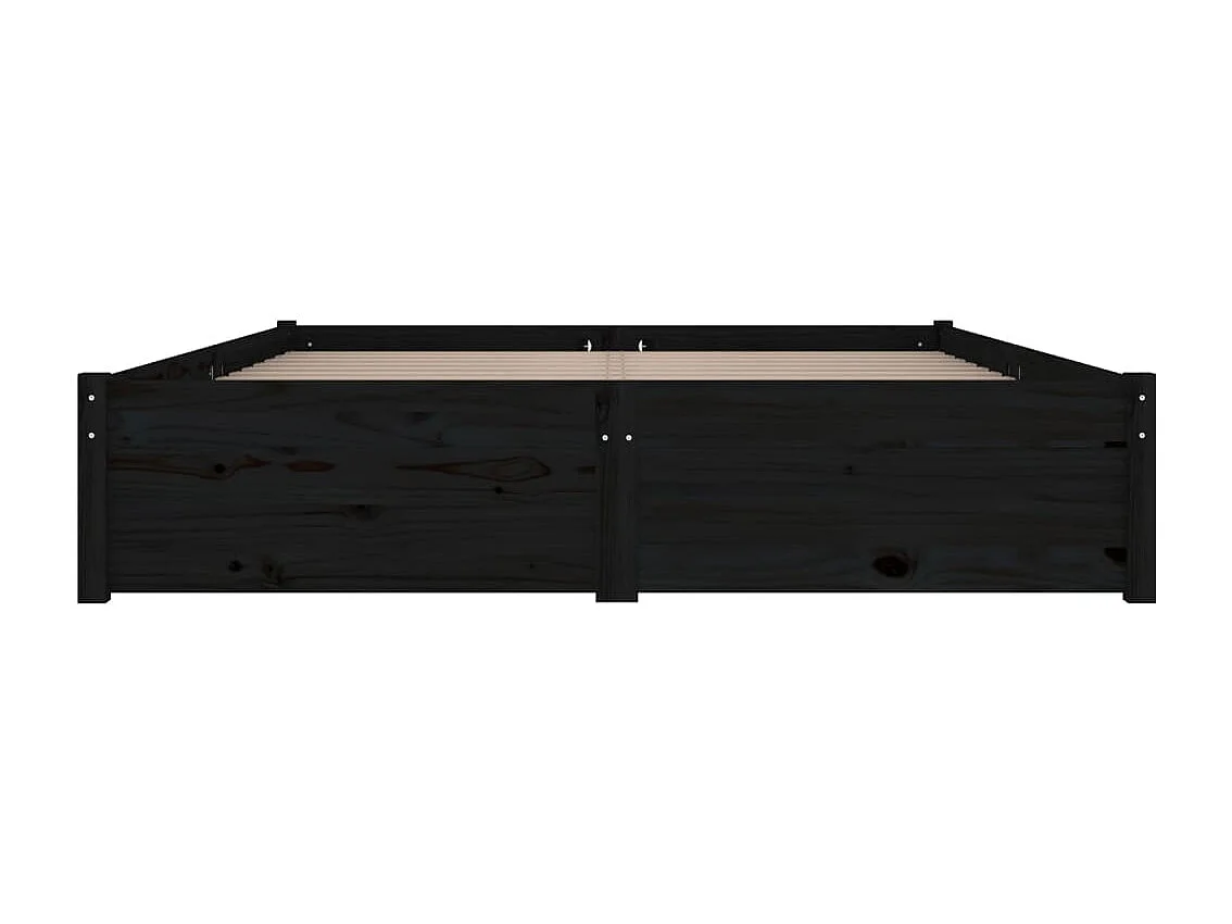 Cadre de lit avec tiroirs Noir 120x190 cm Petit double