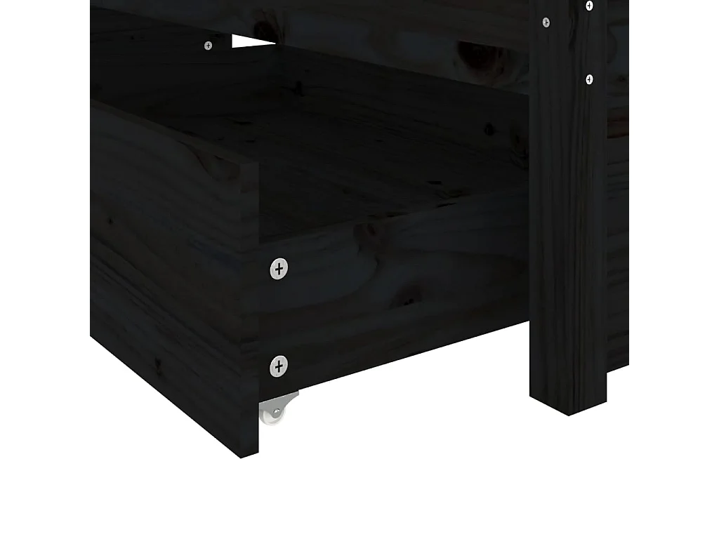 Cadre de lit avec tiroirs Noir 120x190 cm Petit double