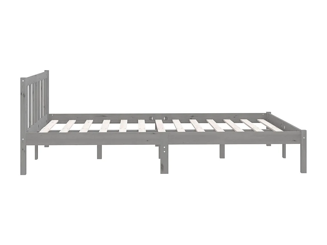 Estructura de cama madera maciza de pino gris 150x200 cm