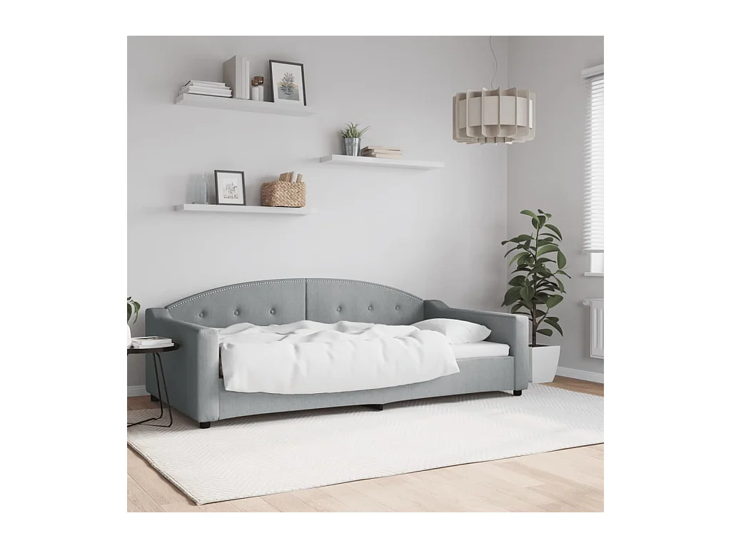 Lit de repos gris clair 100x200 cm tissu