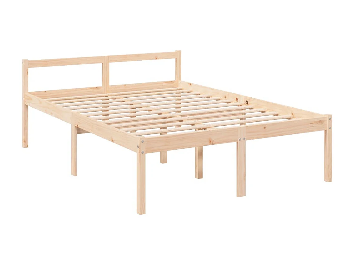 Estructura de cama con cabecero madera maciza 120x200 cm
