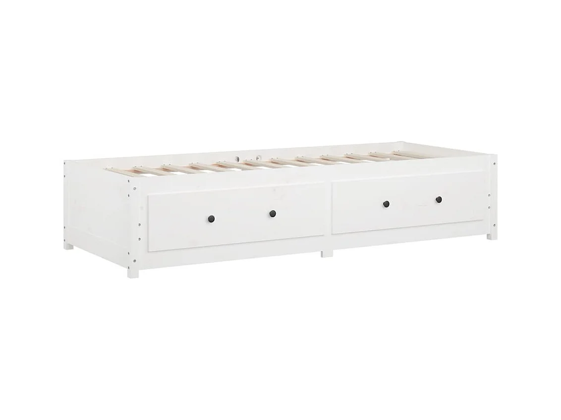 Lit de jour Blanc 90x200 cm Bois de pin massif