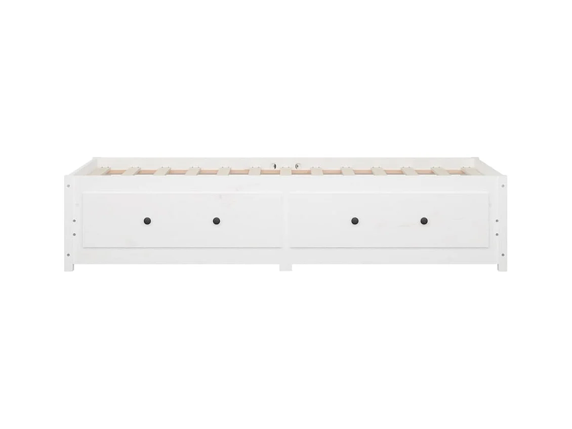 Lit de jour Blanc 90x200 cm Bois de pin massif