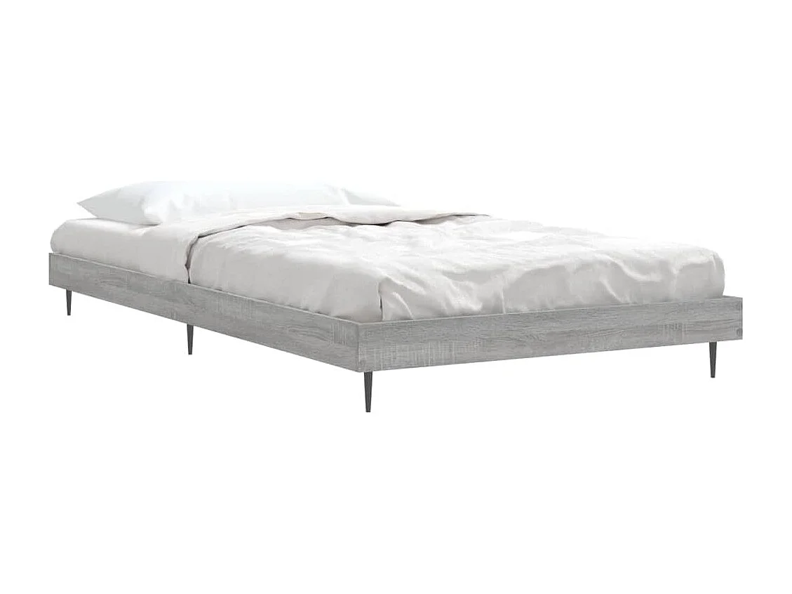 Estructura de cama madera contrachapada gris Sonoma 100x200 cm