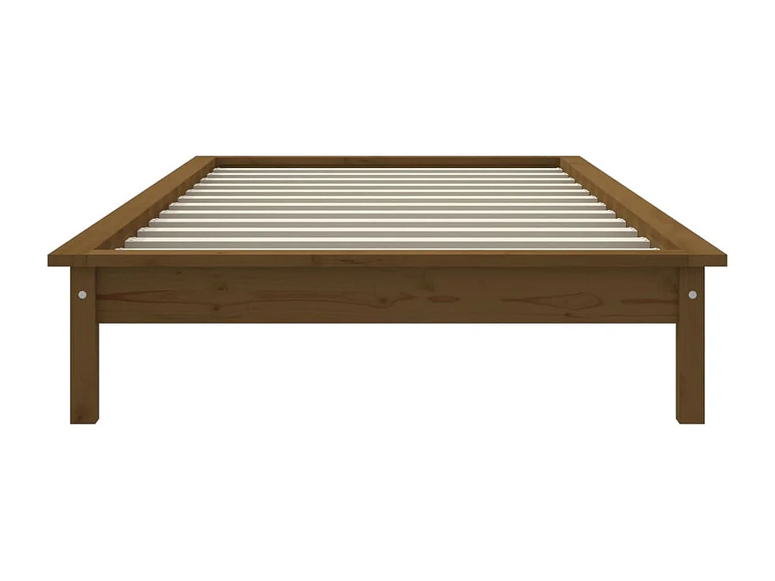 Estrutura de cama solteiro 90x190 cm pinho maciço castanho mel