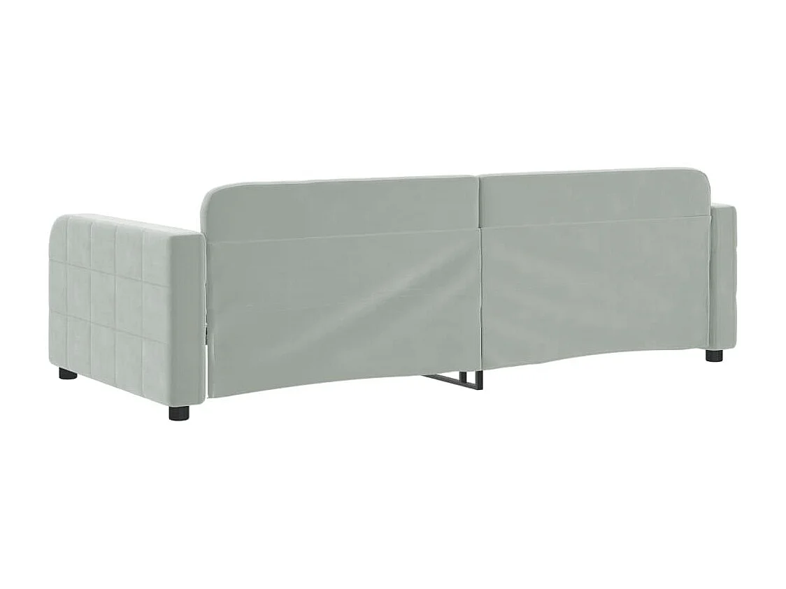 Lit de repos gris clair 90x200 cm velours