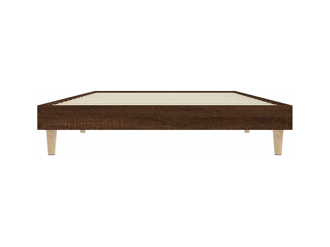 Estructura de cama madera contrachapada marrón roble 100x200 cm