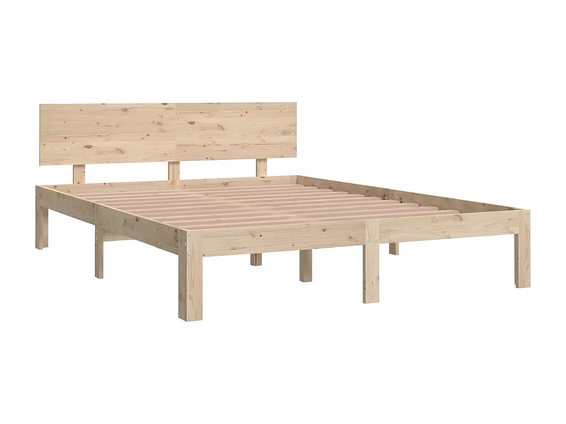 Estructura de cama de madera maciza de pino 140x190 cm