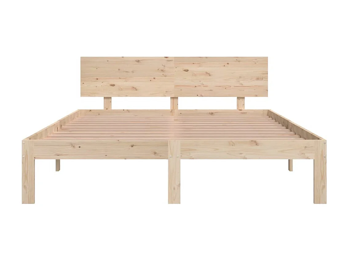 Estructura de cama de madera maciza de pino 140x190 cm