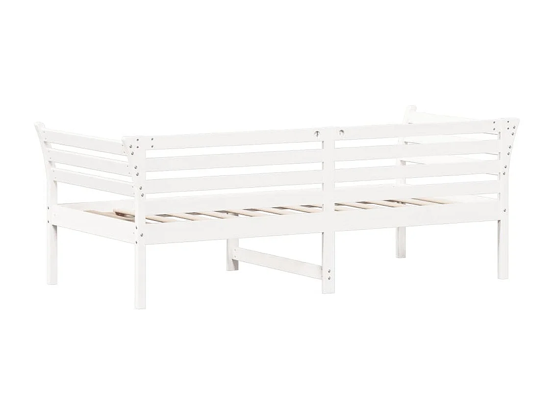 Sofá-cama 75x190 cm madeira de pinho maciça branco