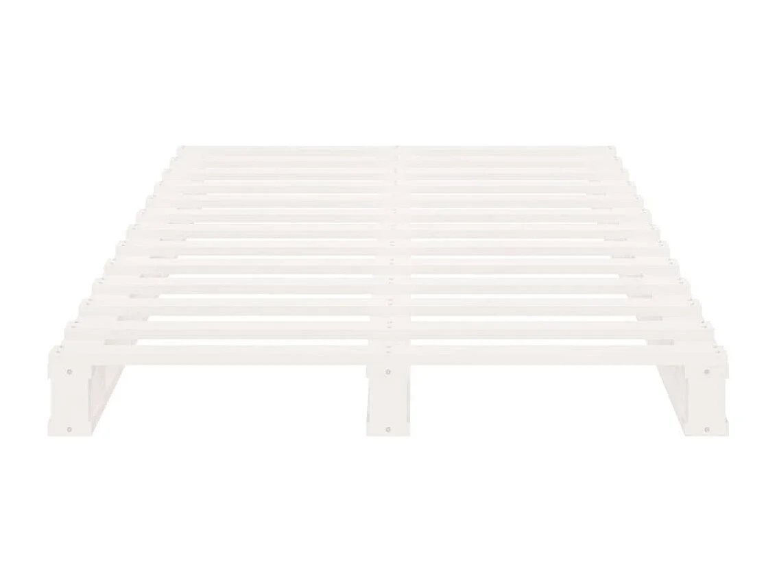 Lit de palette blanc 100x200 cm bois de pin massif