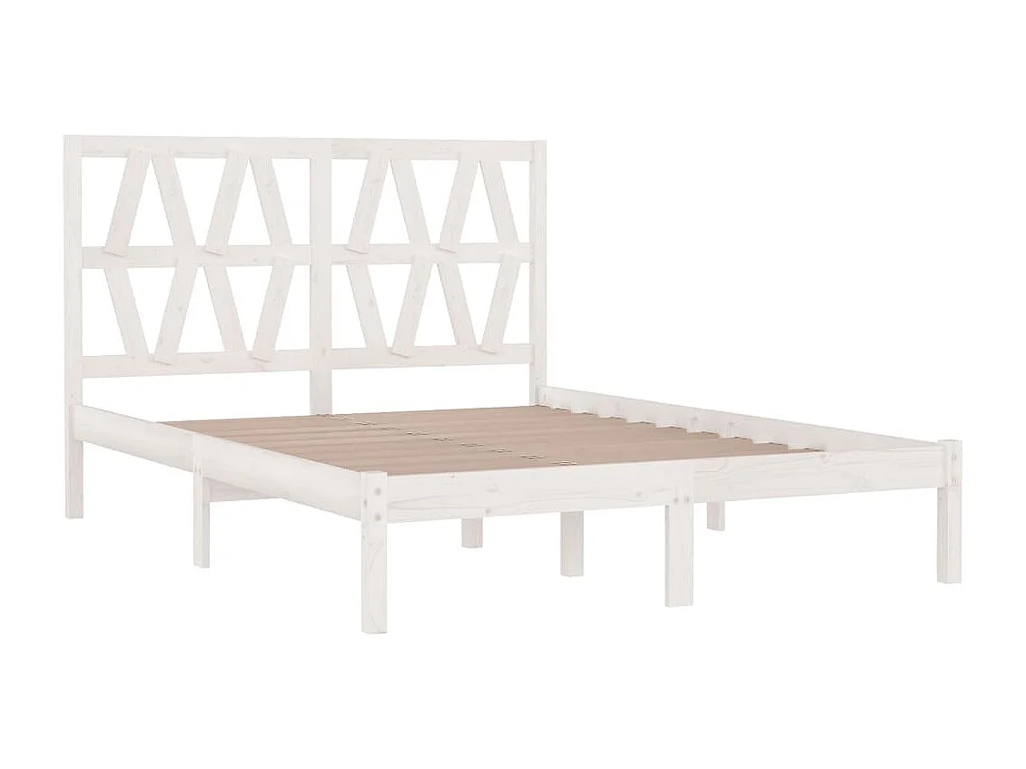 Estructura de cama matrimonial madera de pino blanca 120x190 cm
