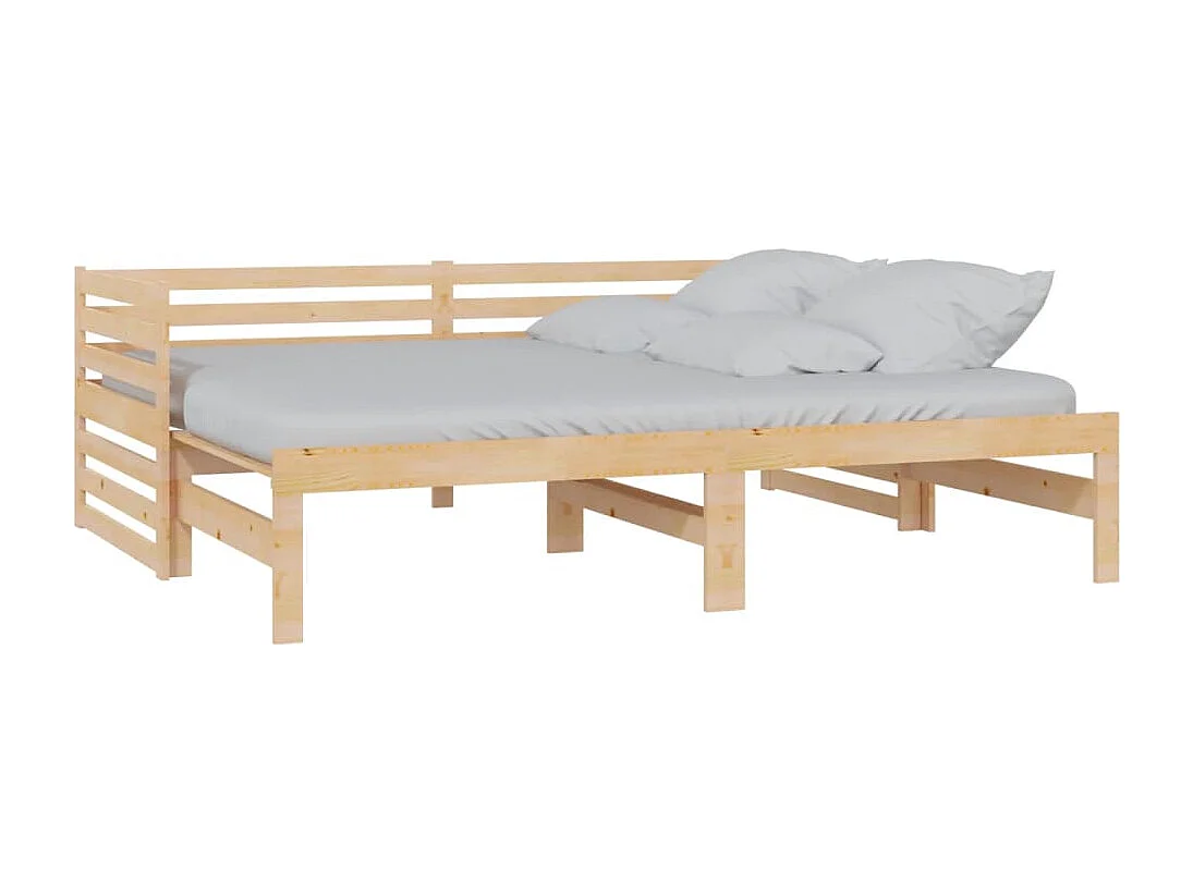 Sofá cama extraíble madera maciza de pino 2x(90x200) cm