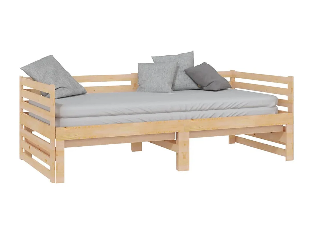 Sofá cama extraíble madera maciza de pino 2x(90x200) cm