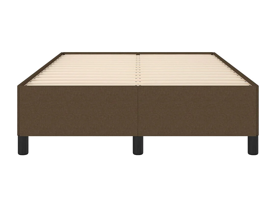 Estrutura de cama 120x200 cm tecido castanho-escuro