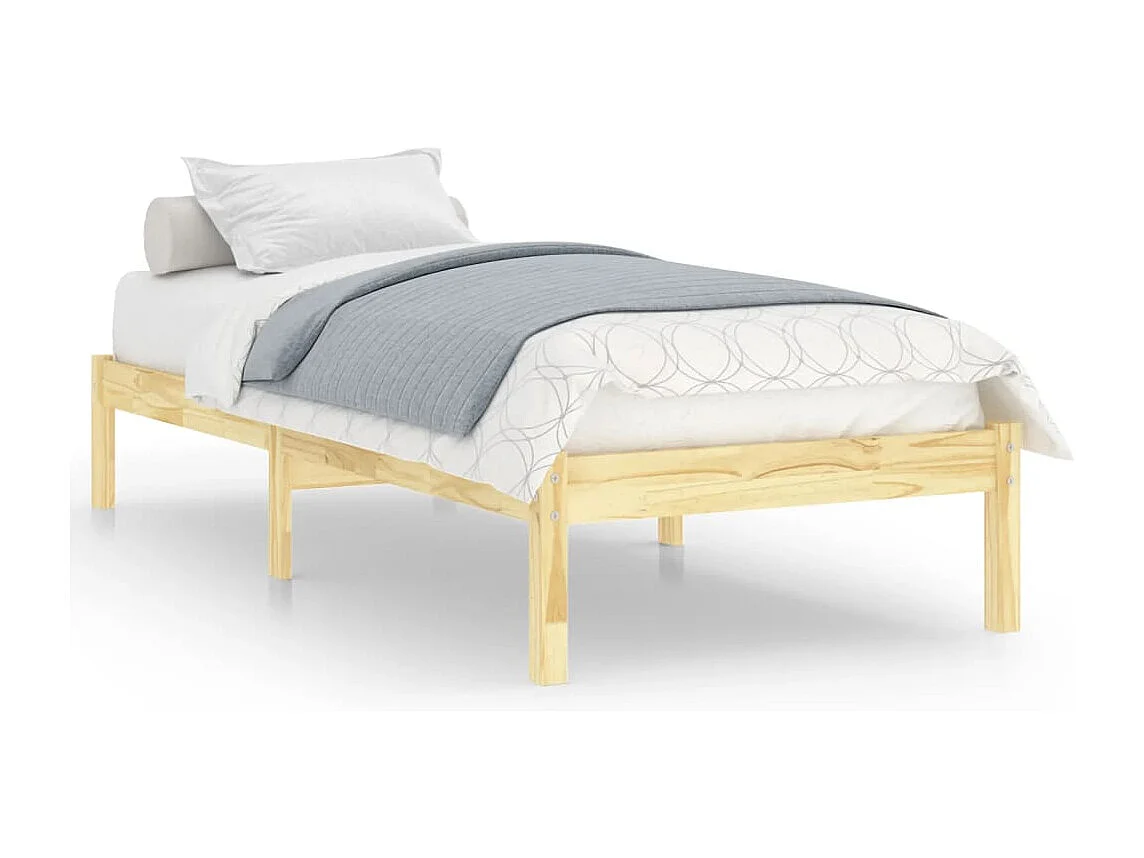 Cadre de lit Bois massif 75x190 cm Petit simple