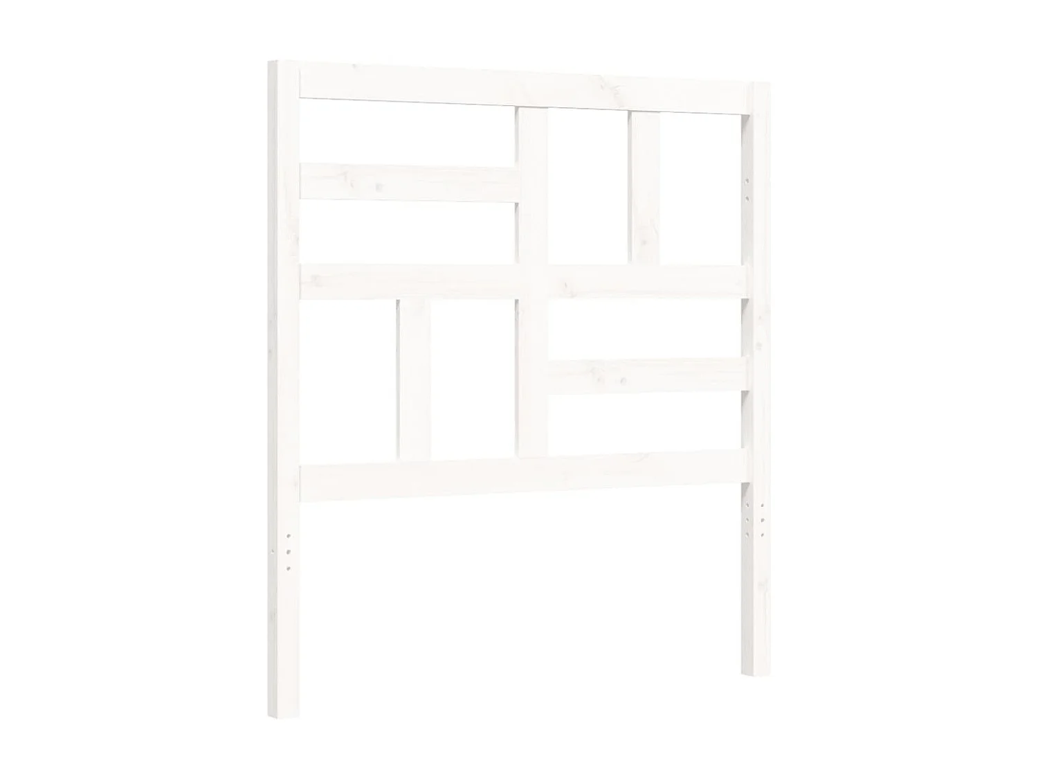 Estructura de cama con cabecero madera maciza blanco