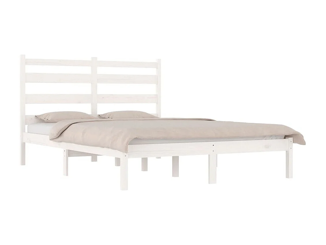 Estrutura de cama 120x200 cm pinho maciço branco