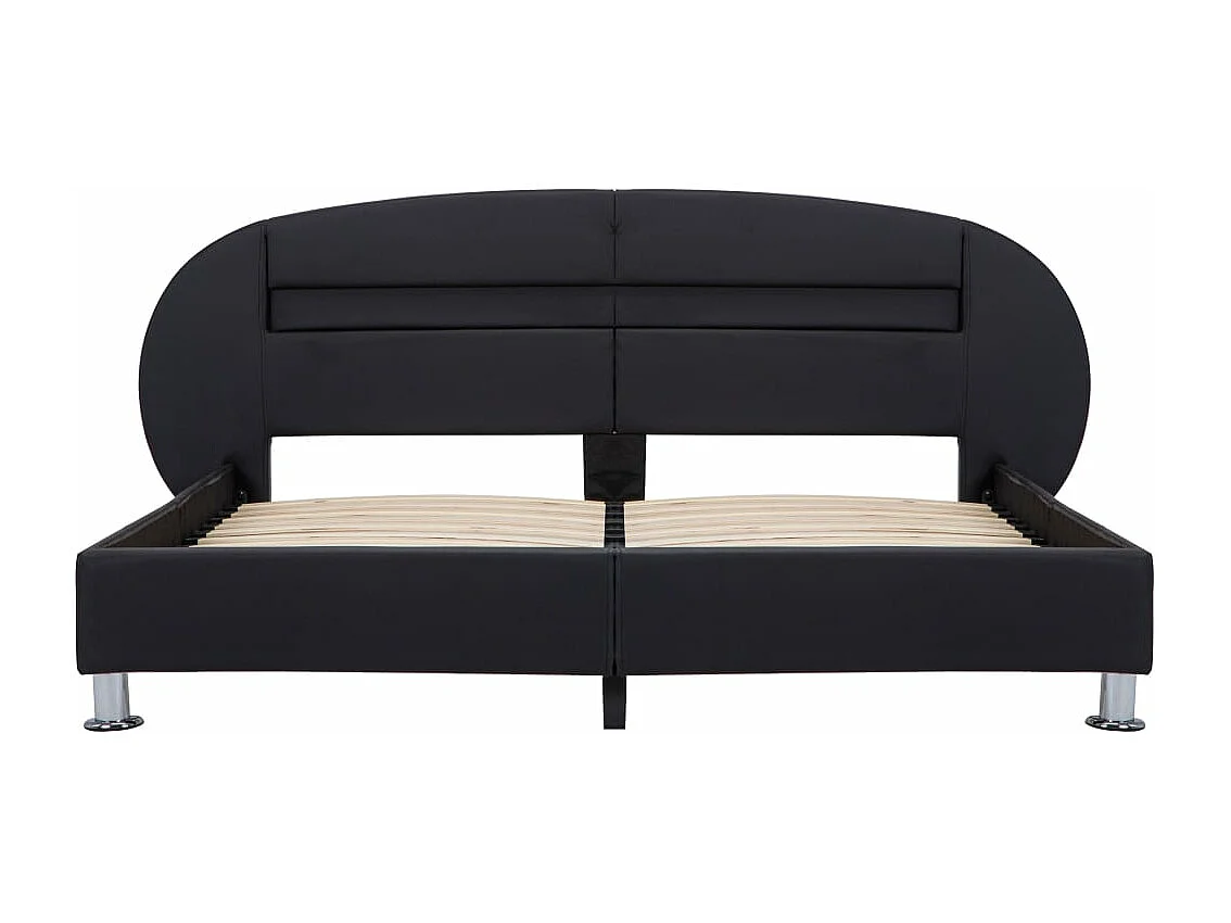 Cadre de lit avec LED Noir Similicuir 180 x 200 cm