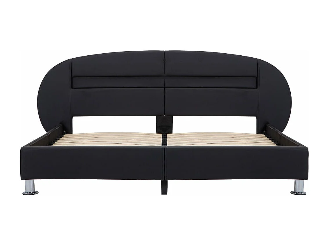 Cadre de lit avec LED Noir Similicuir 180 x 200 cm