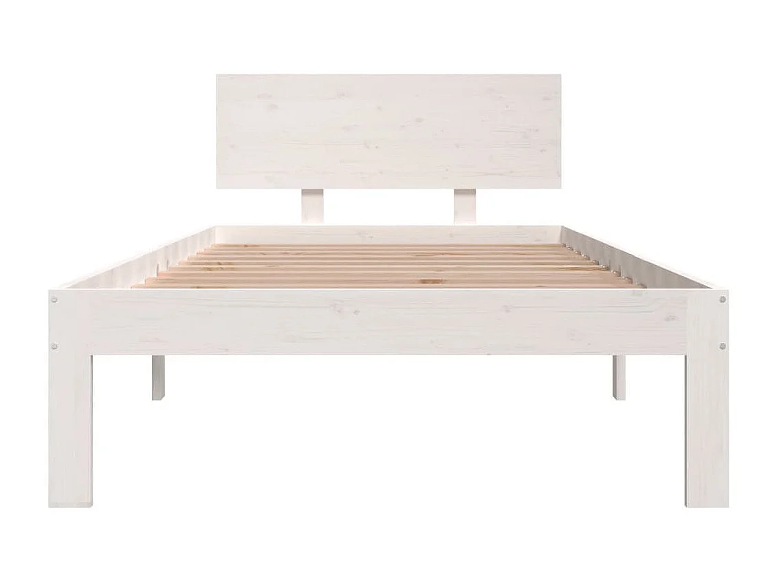 Cadre de lit Blanc Bois massif 90x190 cm Simple