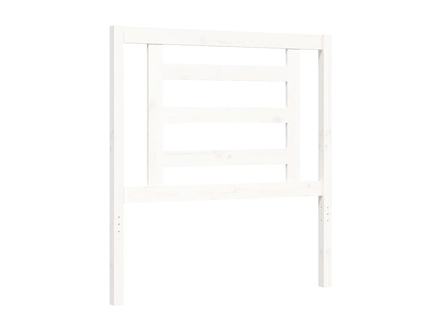 Estrutura cama de solteiro c/ cabeceira madeira maciça branco