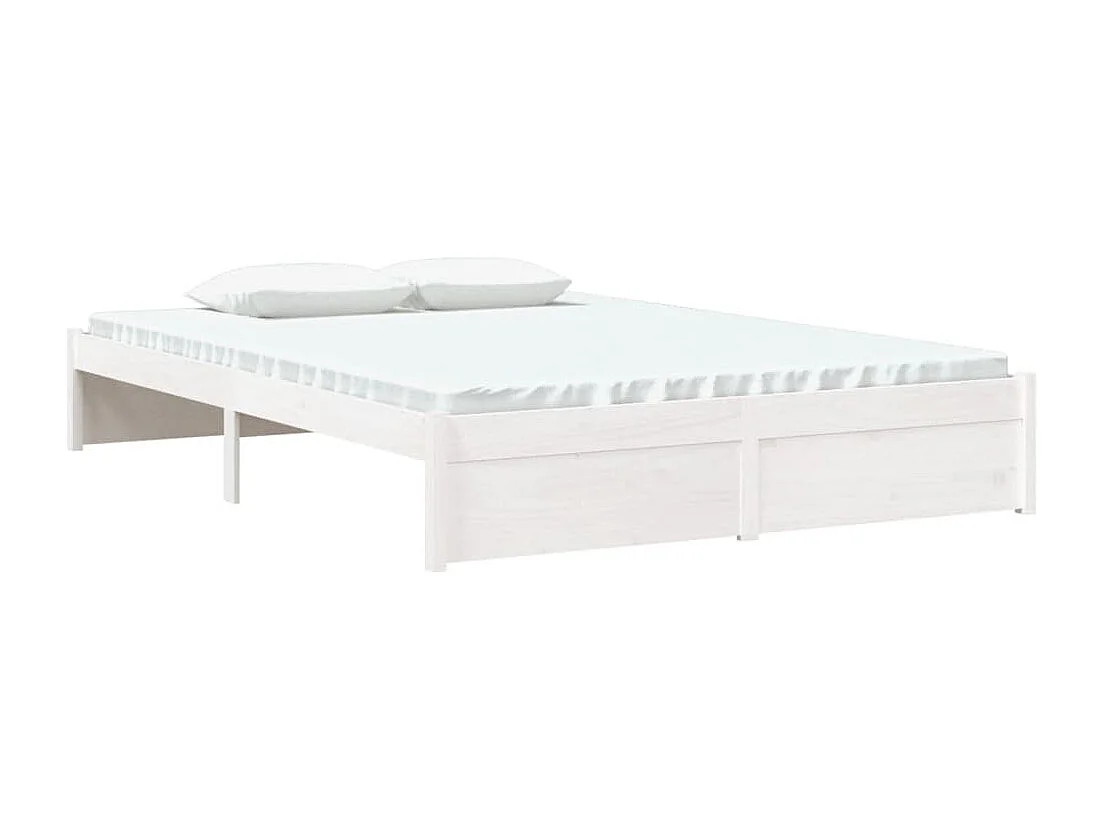 Cadre de lit Blanc Bois massif 135x190 cm Double