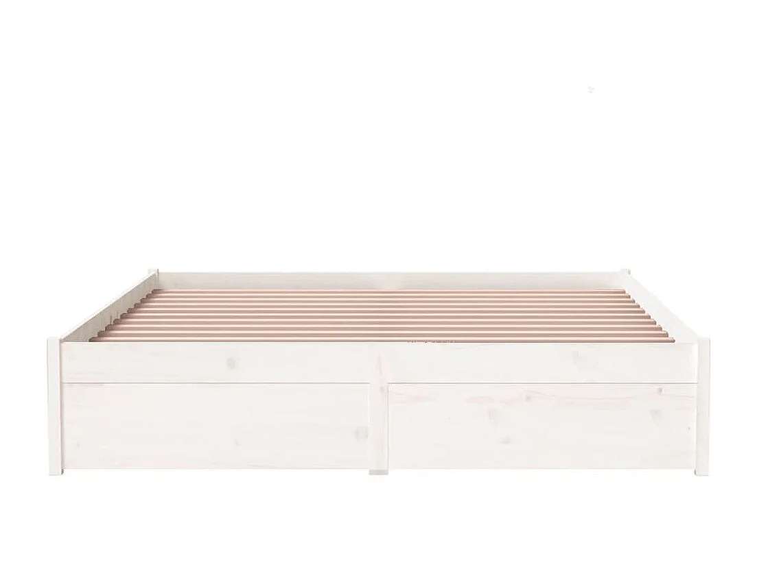 Cadre de lit Blanc Bois massif 135x190 cm Double