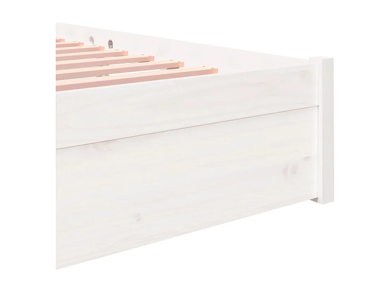 Cadre de lit Blanc Bois massif 135x190 cm Double