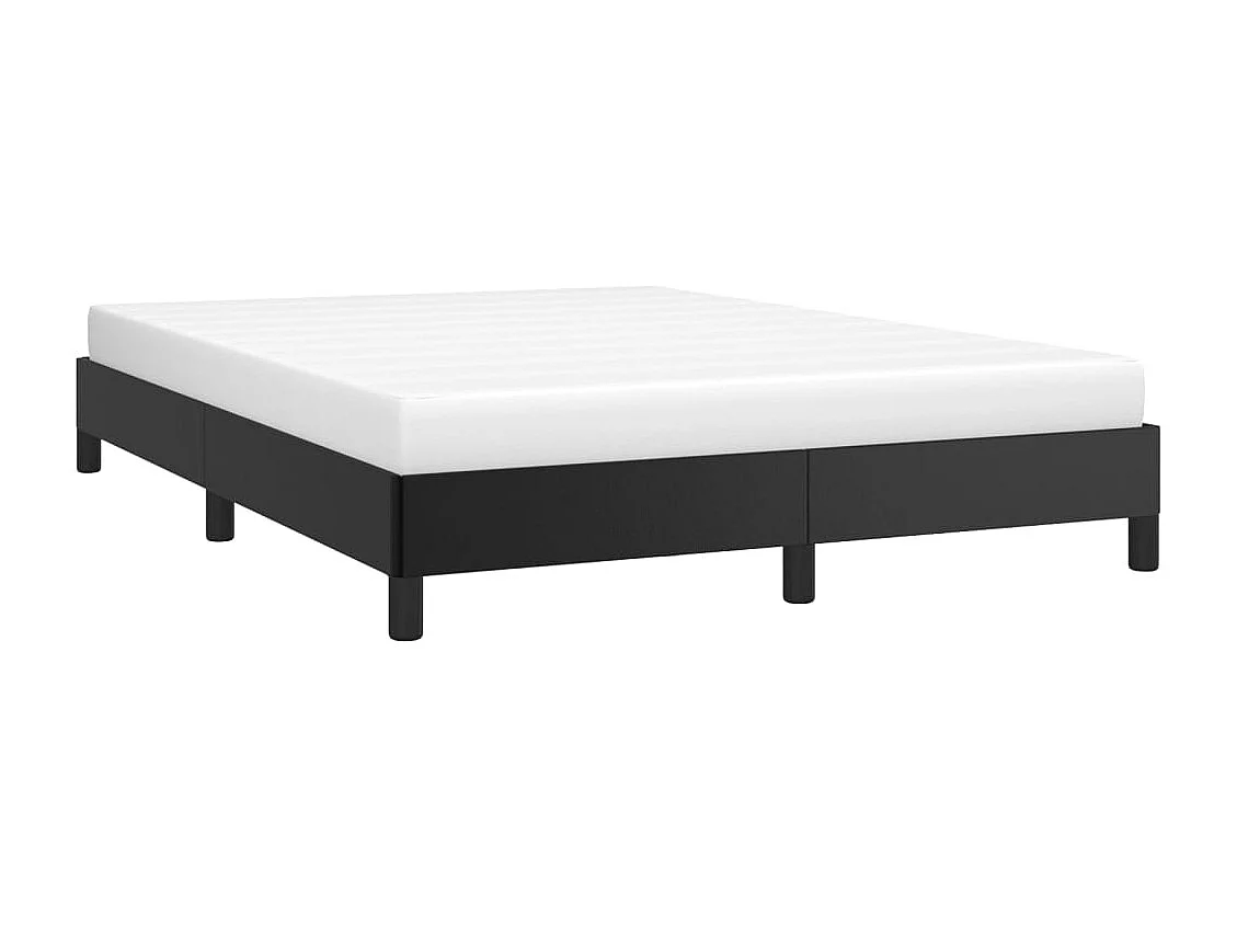 Estrutura de cama 140x190 cm couro artificial preto