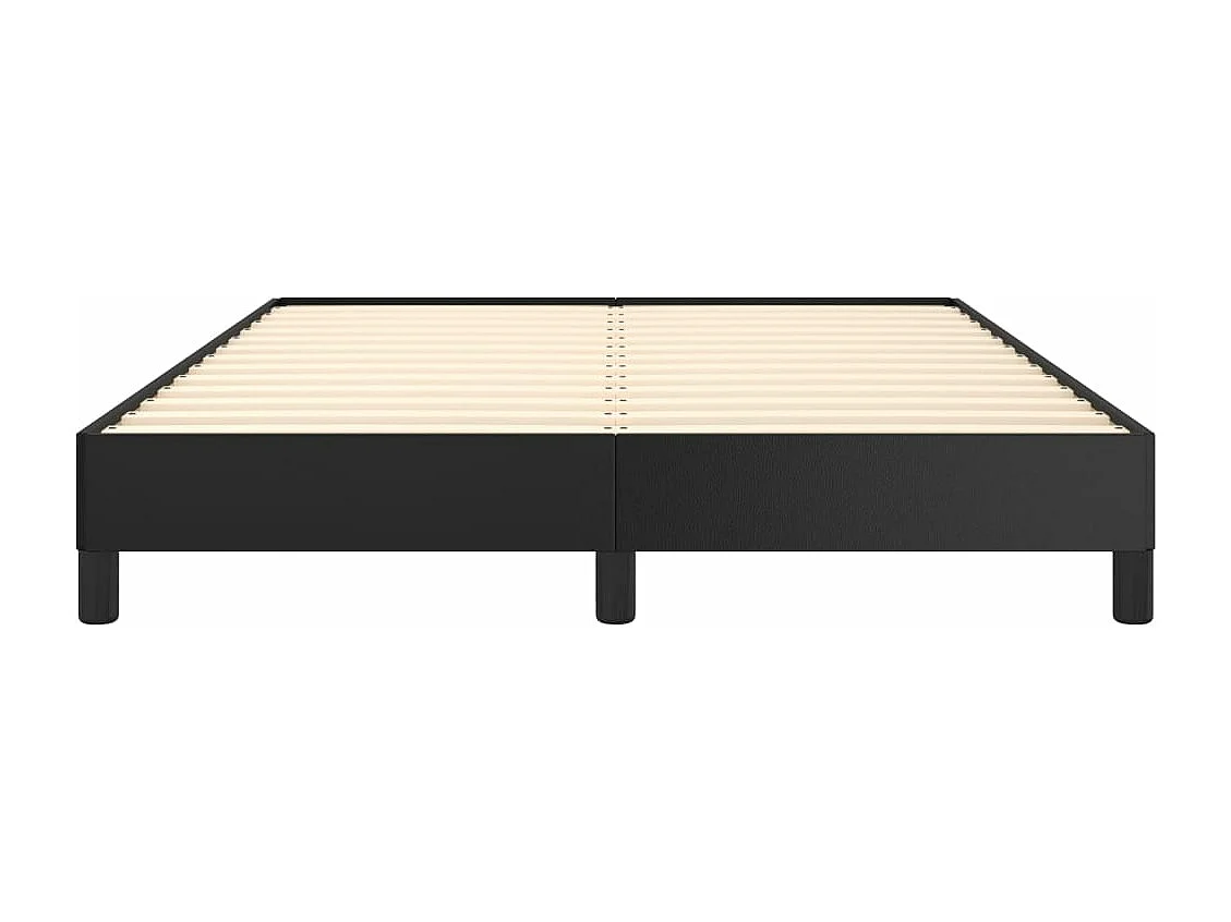 Estrutura de cama 140x190 cm couro artificial preto