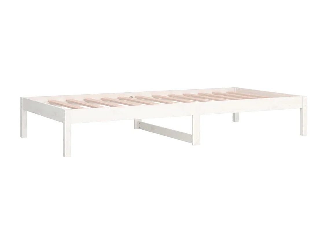 Lit de jour Blanc 90x200 cm Bois de pin massif
