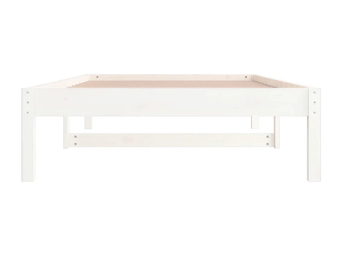 Lit de jour Blanc 90x200 cm Bois de pin massif