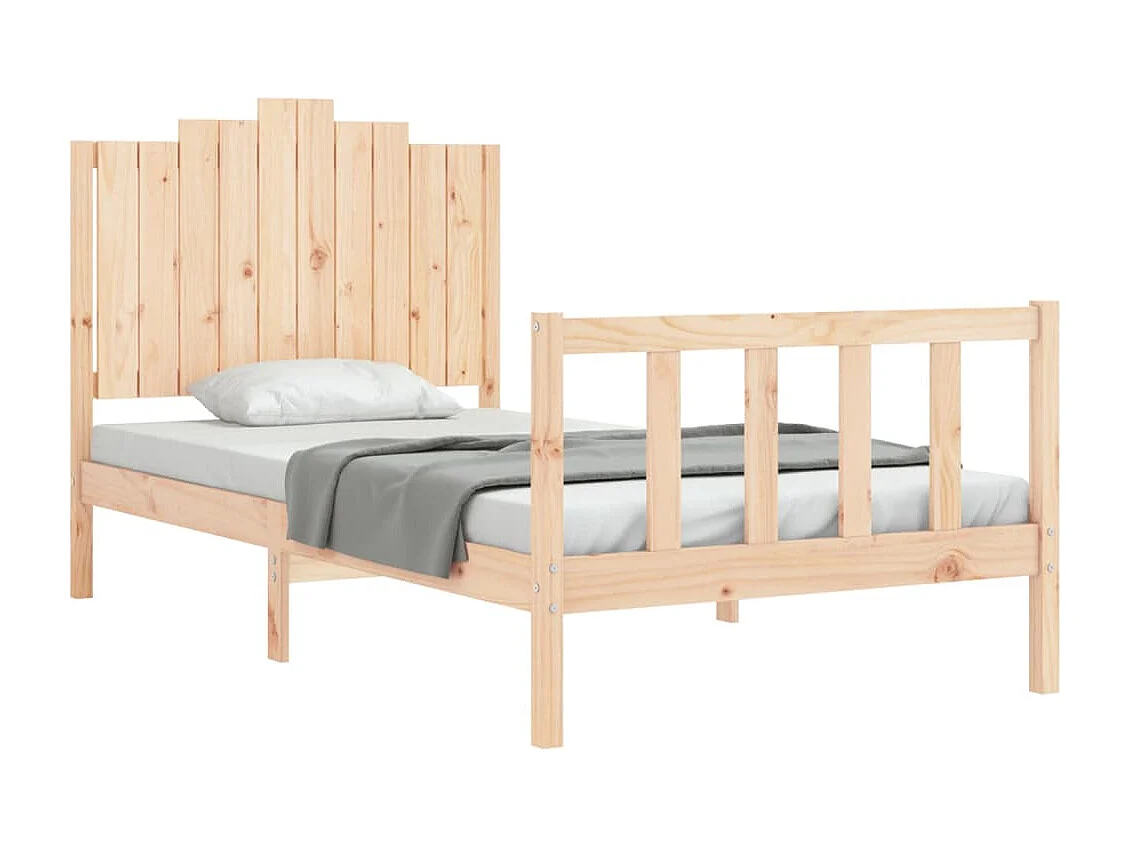 Estrutura de cama com cabeceira 100x200 cm madeira maciça