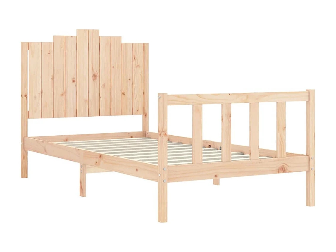 Estrutura de cama com cabeceira 100x200 cm madeira maciça