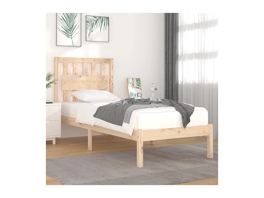 Cadre de lit Bois de pin massif 90x200 cm