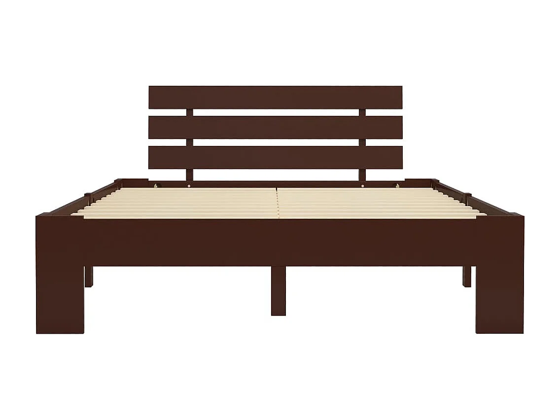 Estrutura de cama 140x200 cm pinho maciço castanho-escuro