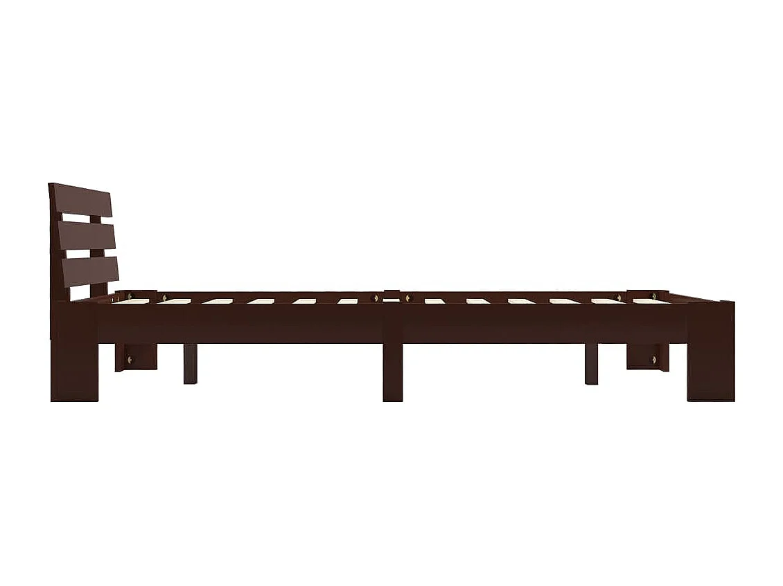 Estrutura de cama 140x200 cm pinho maciço castanho-escuro