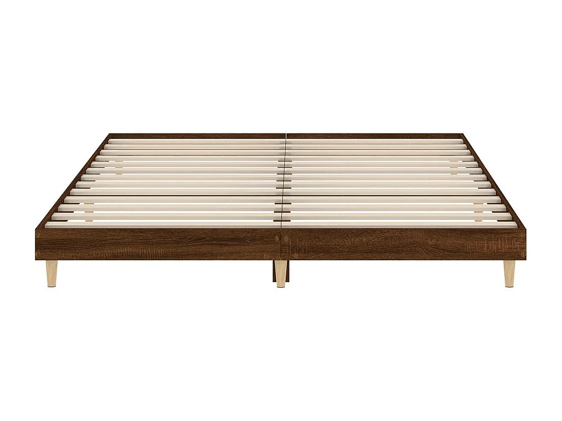 Estructura de cama madera contrachapada marrón roble 150x200 cm