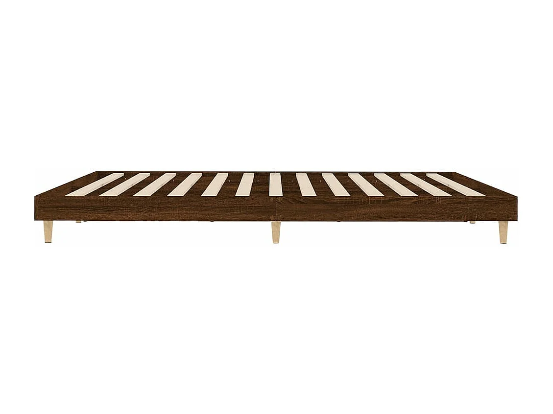 Estructura de cama madera contrachapada marrón roble 150x200 cm