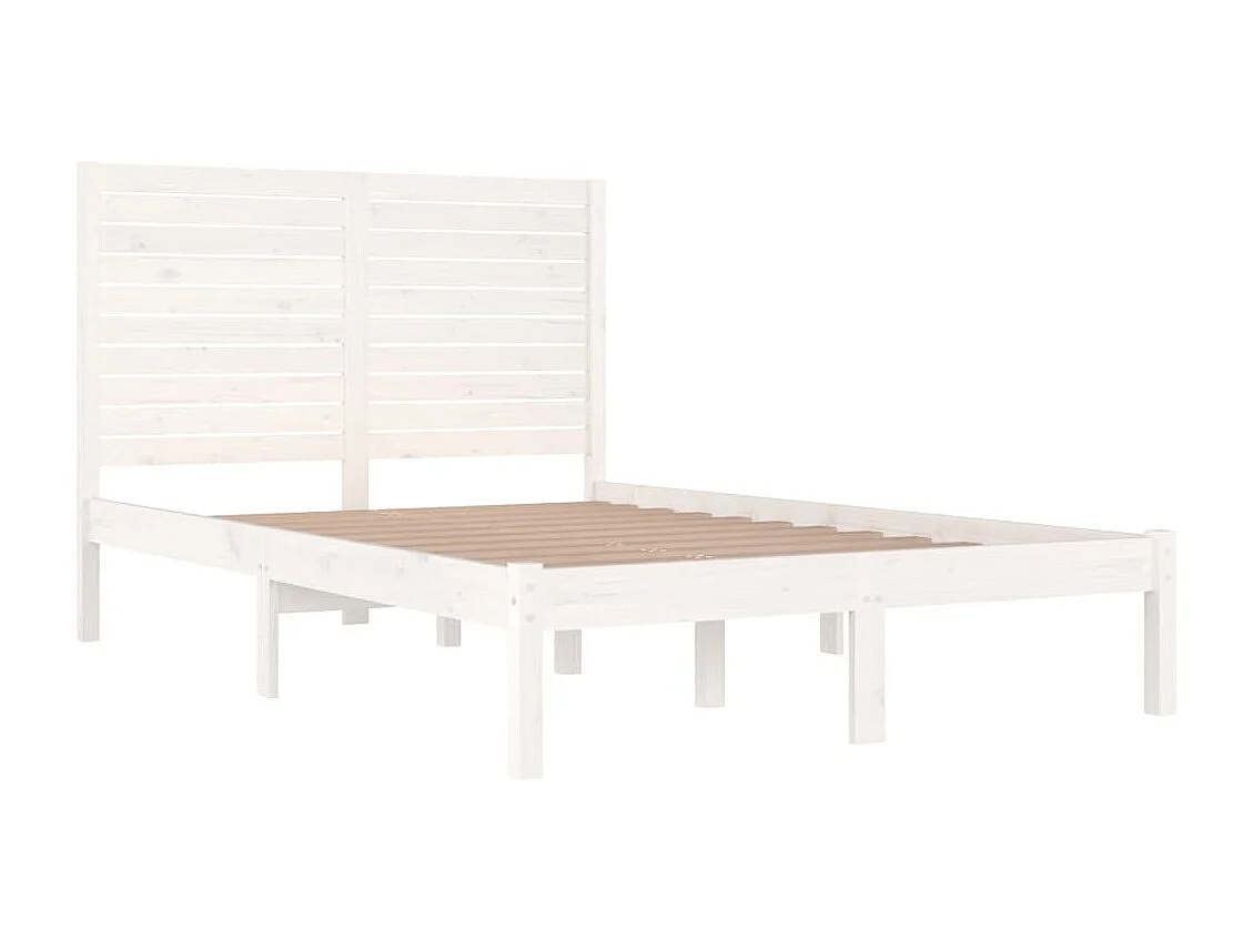 Estrutura de cama dupla pequena 120x190cm madeira maciço branco
