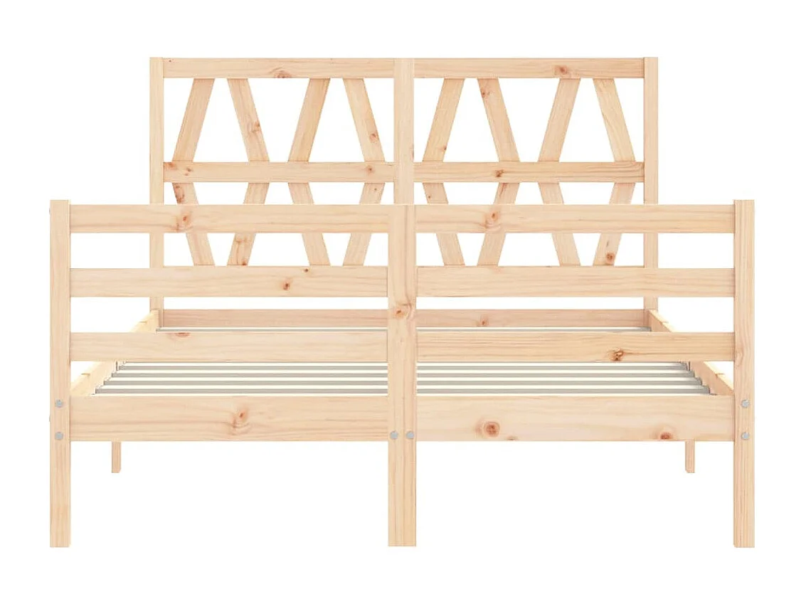 Estructura de cama de matrimonio con cabecero madera maciza