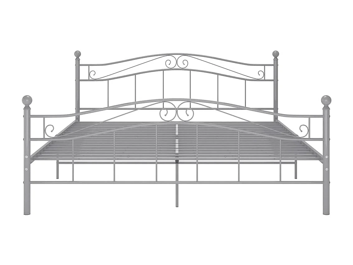 Estructura de cama de metal gris 200x200 cm