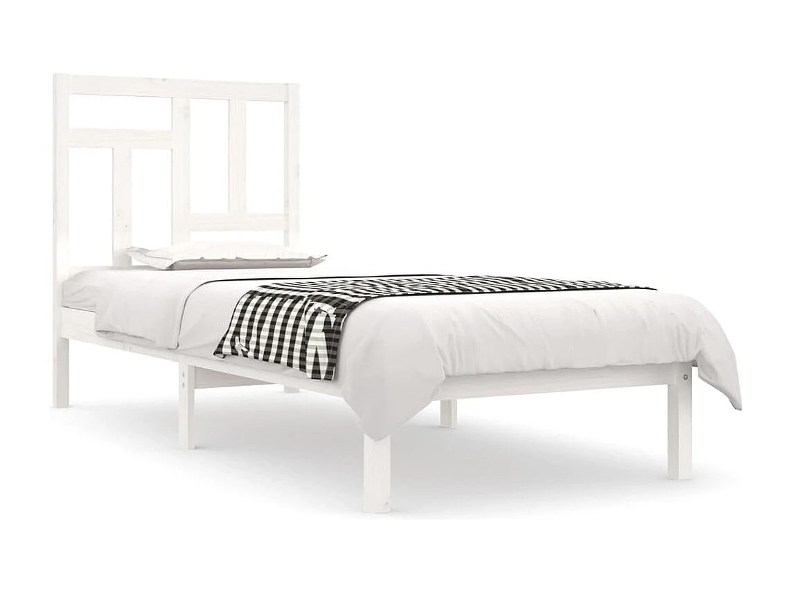 Estrutura cama solteiro 90x190 cm pinho maciço branco