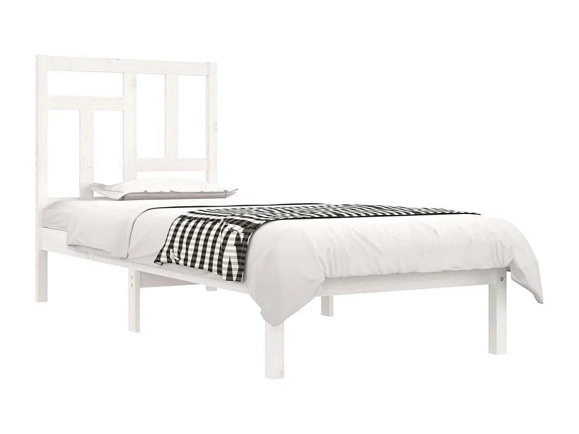 Estrutura cama solteiro 90x190 cm pinho maciço branco