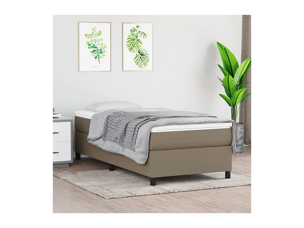 Boxspring met matras stof taupe 80x200 cm