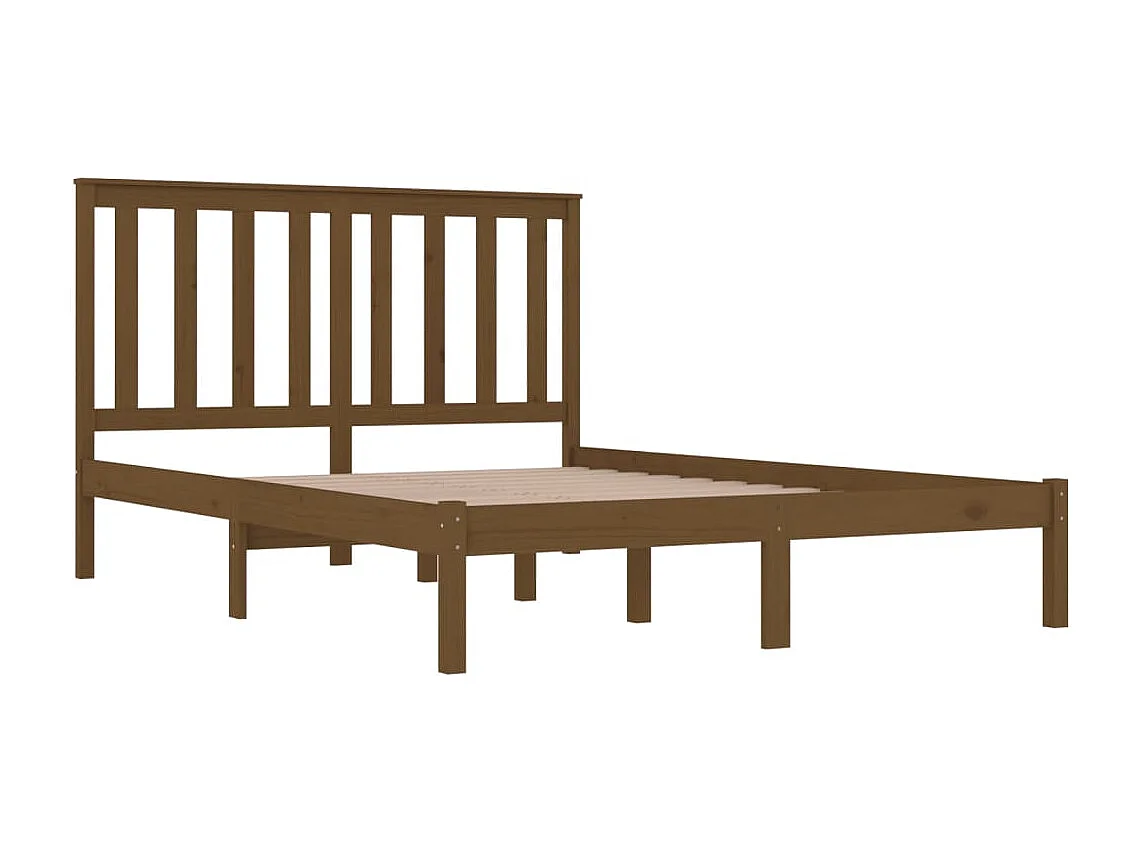 Estrutura de cama 200x200 cm pinho maciço castanho mel